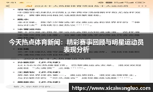 今天热点体育新闻：精彩赛事回顾与明星运动员表现分析